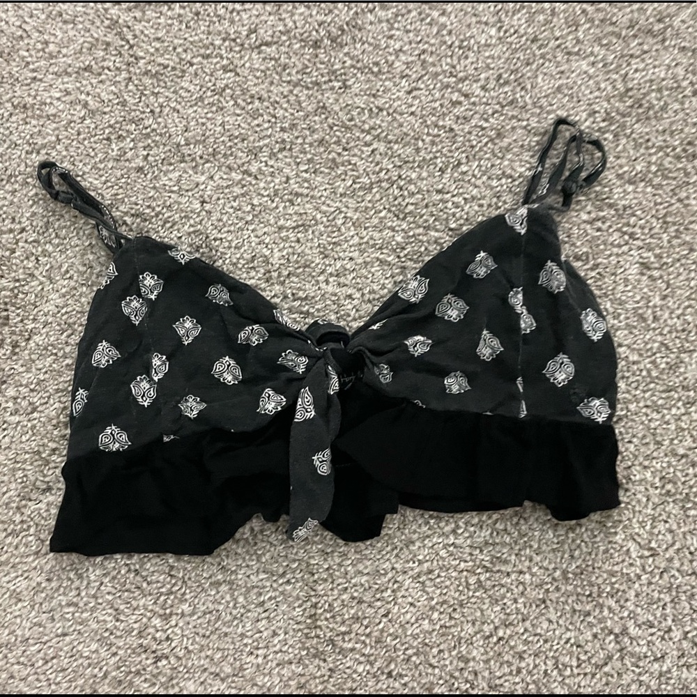 Black and White Tie Top/ Bralette